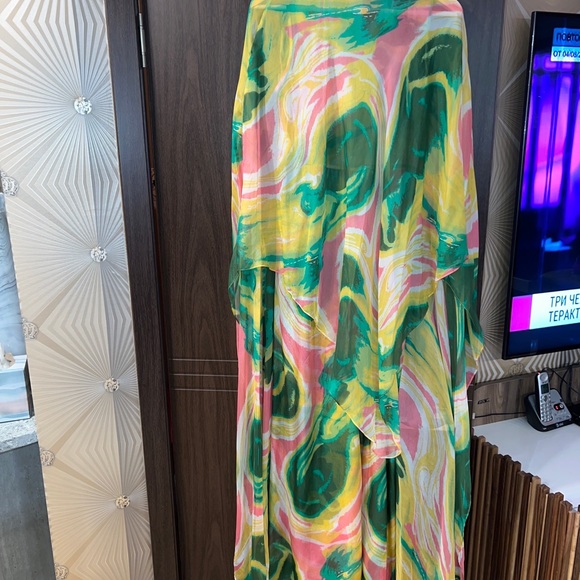 Catherine Malandrino printed chiffon embellished caftan jumpsuit 2 - Picture 6 of 12